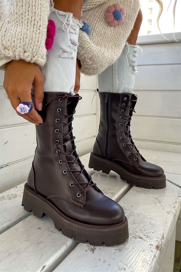 Always Dark Brown Leather Boots