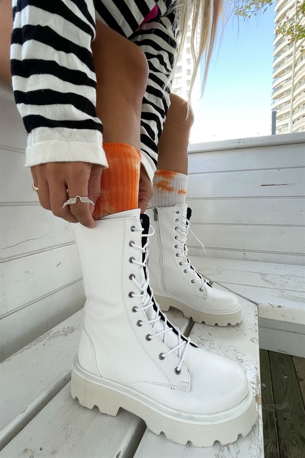 Always White Leather Boots