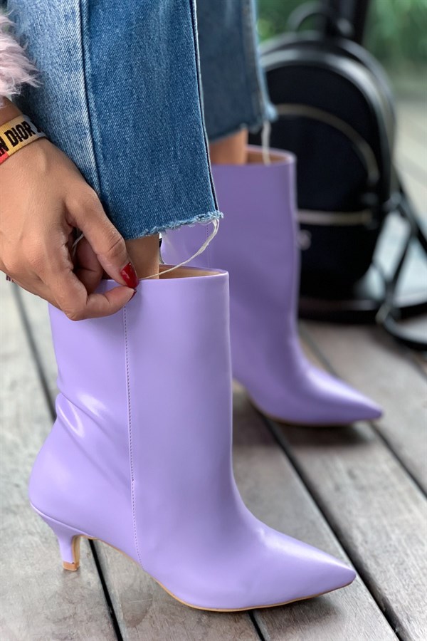 Melon Lilac Leather Boots