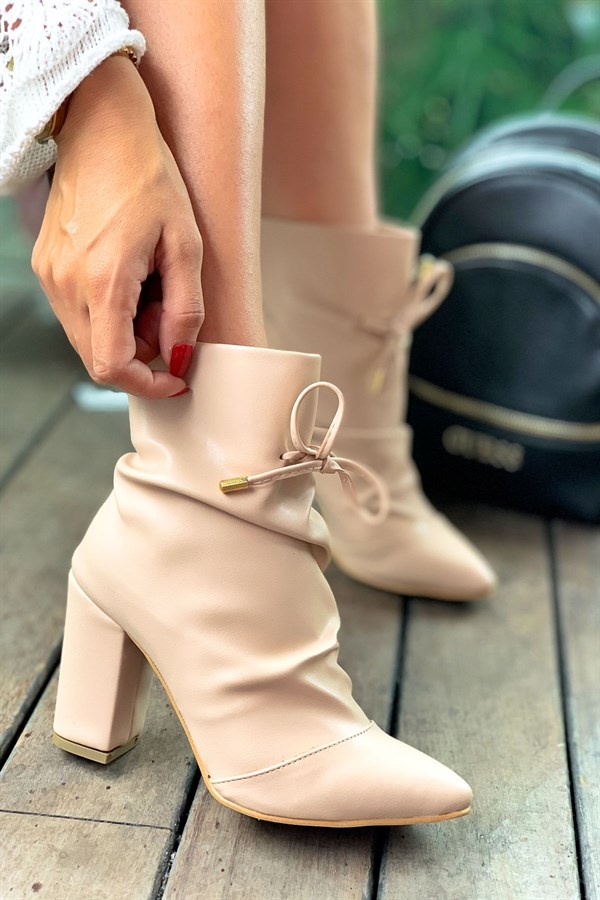Mola Beige Leather Boots