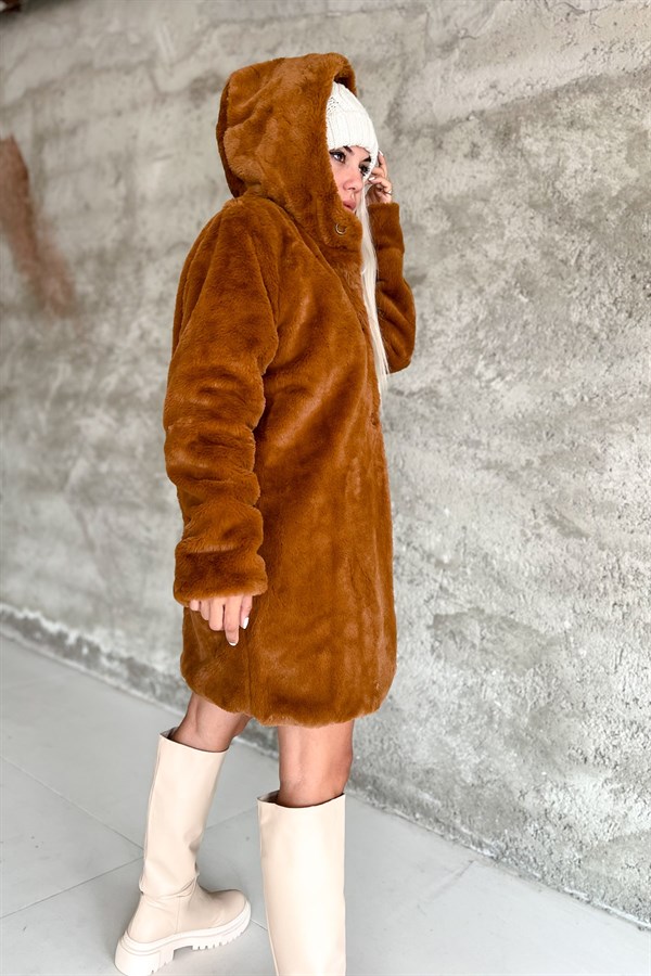 Rabbit Brown Plush Furry With Hood