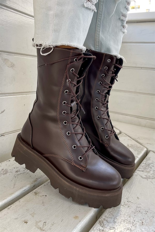 Always Dark Brown Leather Boots
