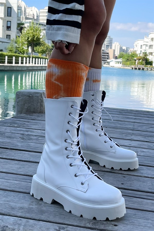 Always White Leather Boots