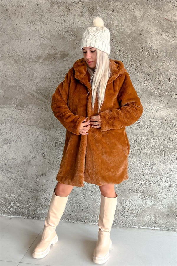 Rabbit Brown Plush Furry With Hood