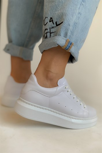 Scatter Beyaz Deri Sneakers