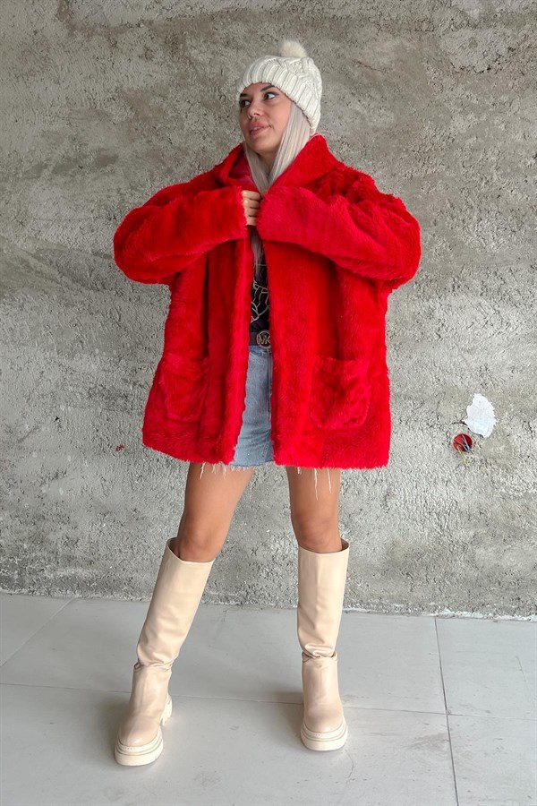 Soho Red Plush Coats