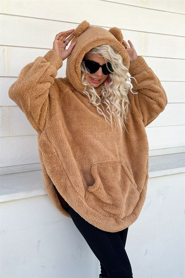 Surf Brown Welsoft Plush Poncho