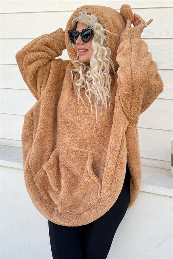 Surf Brown Welsoft Plush Poncho