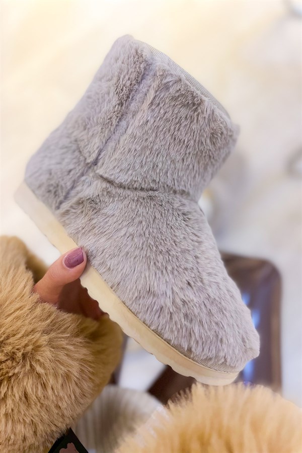 Wafle Milky Brown Plush Boots